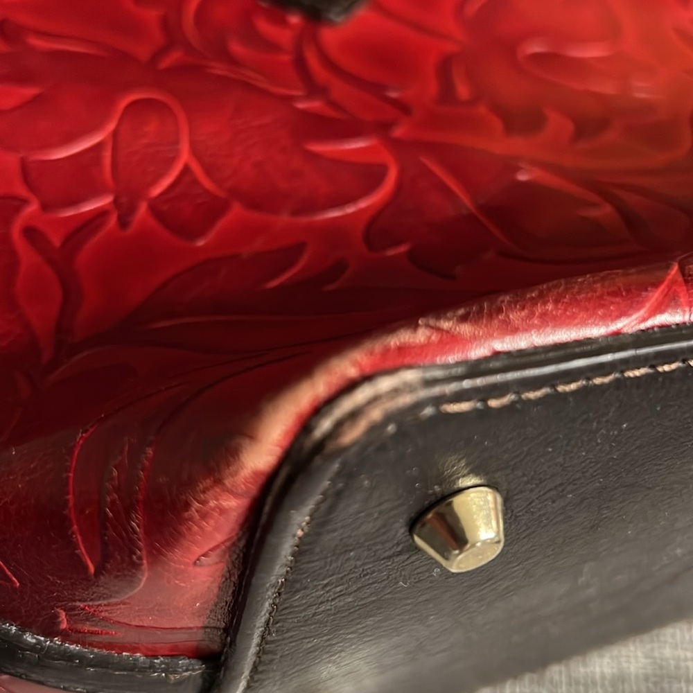 Valentina made in Italy genuine leather Red Tote Bag - Picture 5 of 6